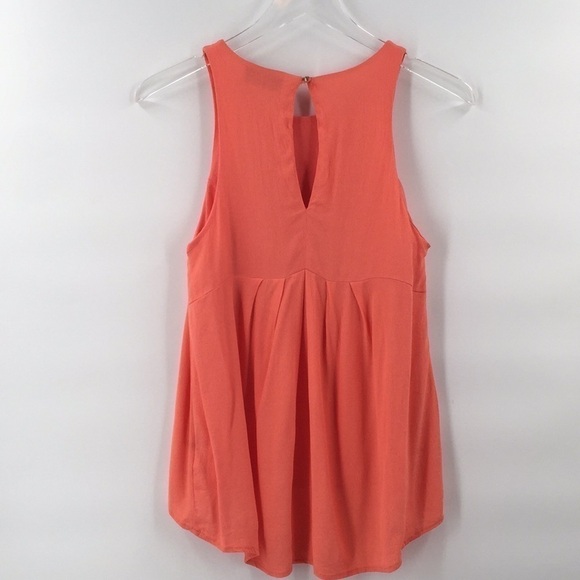 ASTR Peach Coral Pleat back Tank Top Swing Small - Picture 4 of 8